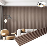 Art3d 104'' X 6.7'' Slat Wall Panel for Modern Decor, WPC Wall Paneling, Metallic Finish(Set of 8)