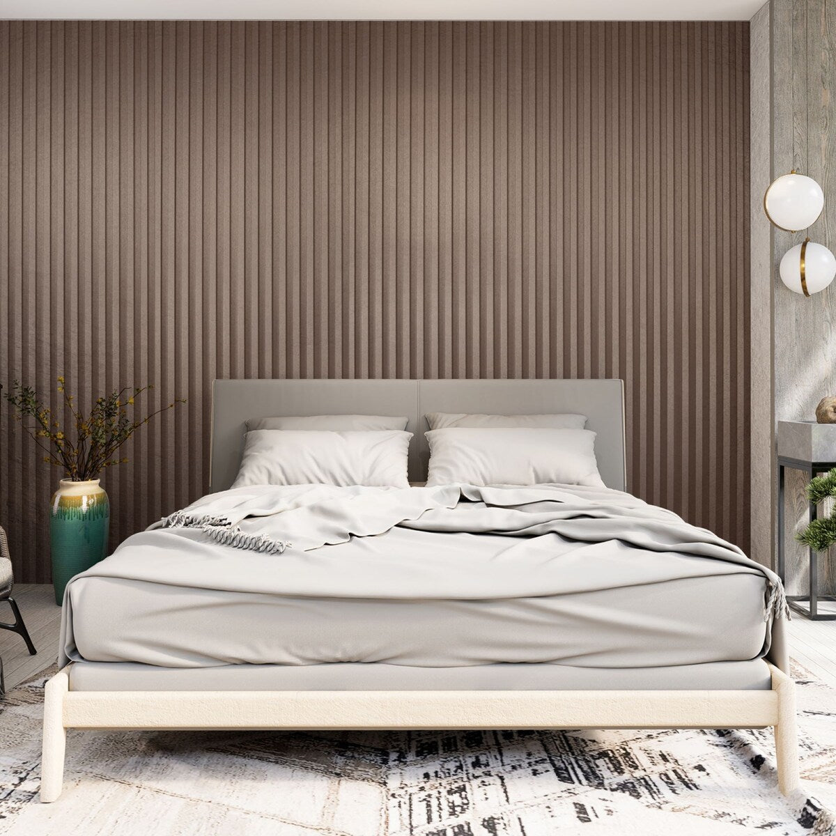 Art3d 104'' X 6.7'' Slat Wall Panel for Modern Decor, WPC Wall Paneling, Metallic Finish(Set of 8)