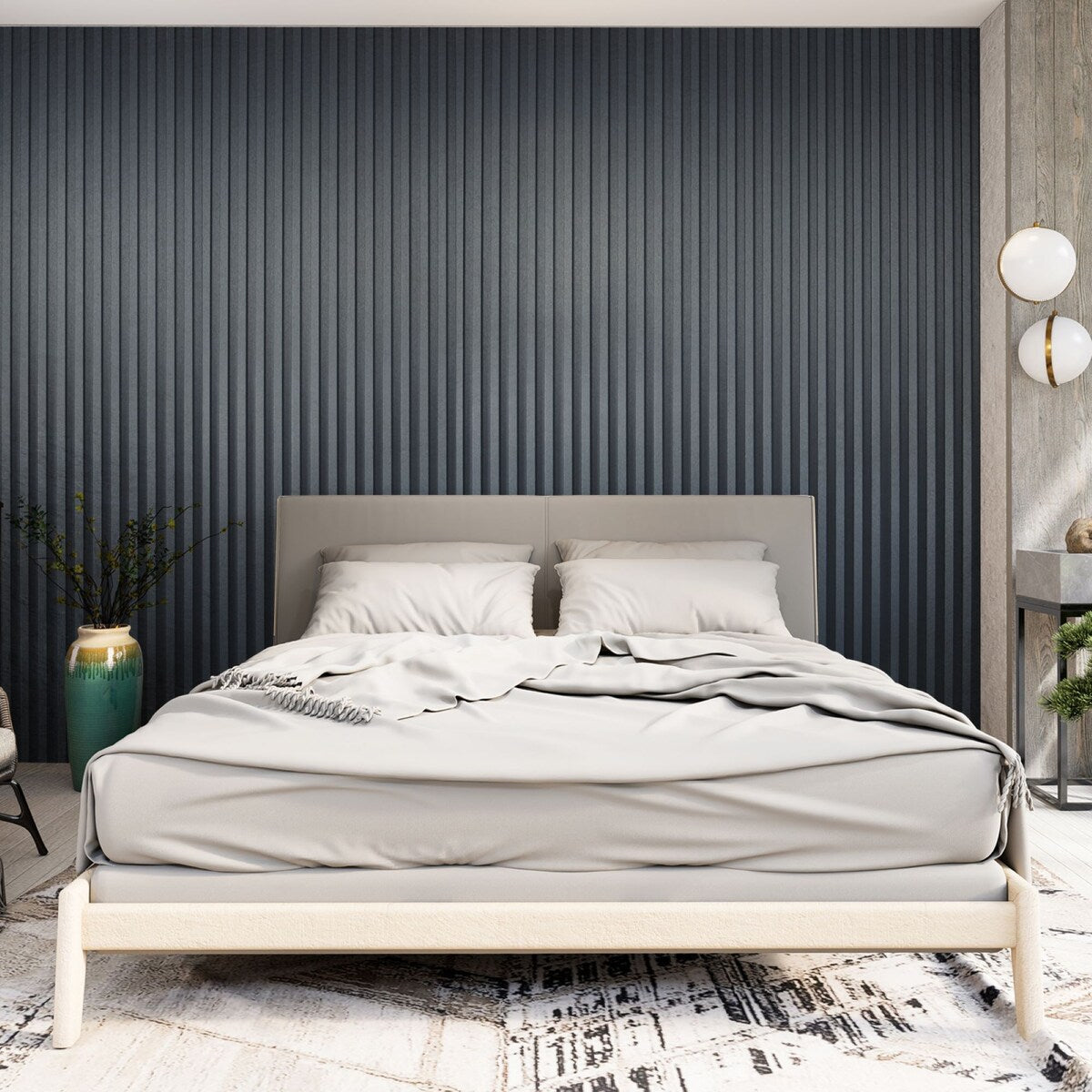 Art3d 104'' X 6.7'' Slat Wall Panel for Modern Decor, WPC Wall Paneling, Metallic Finish(Set of 8)