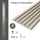 Art3d 104'' X 6.7'' Slat Wall Panel for Modern Decor, WPC Wall Paneling, Metallic Finish(Set of 8)