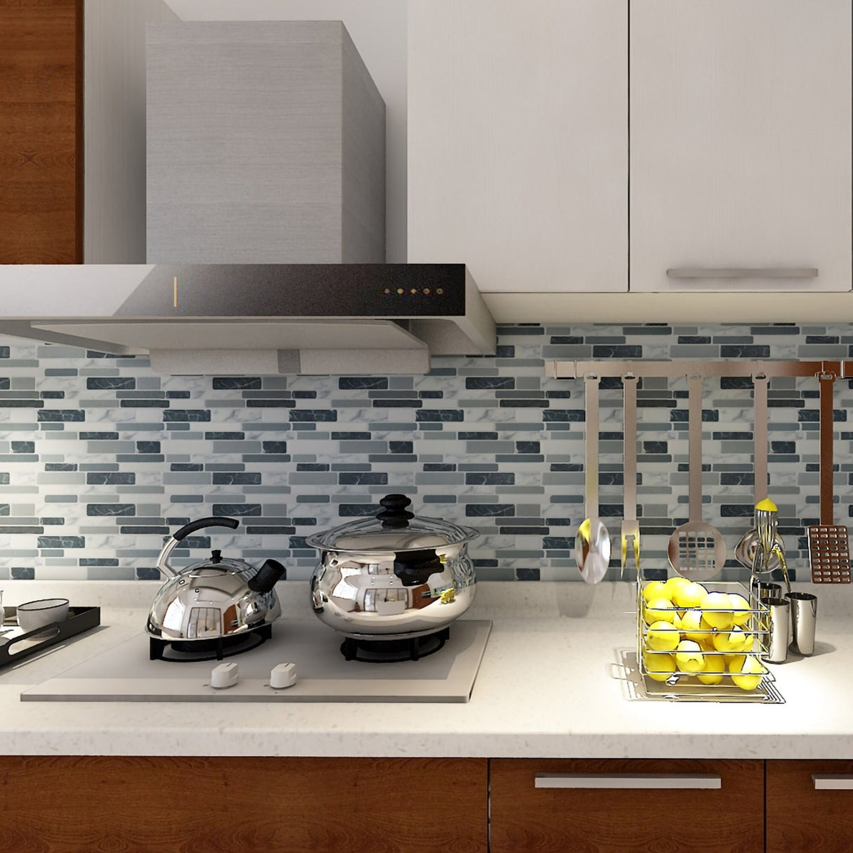 Art3d 12"x12" Peel and Stick Vinyl Backsplash Tile Marbel Grey