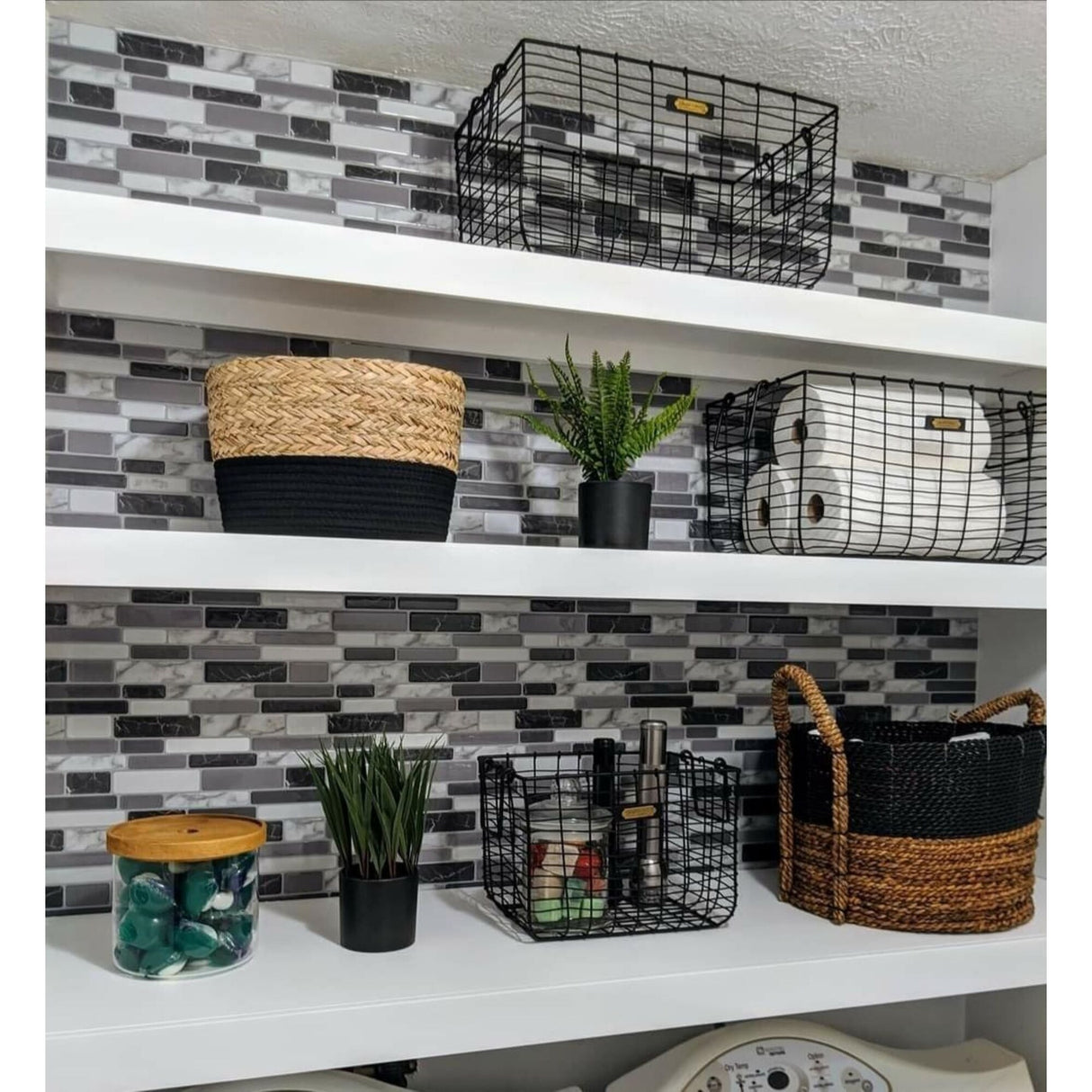 Art3d 12"x12" Peel and Stick Vinyl Backsplash Tile Marbel Grey