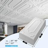 Art3d 2X4 ft PVC Lay-in Ceiling Tiles, Decorative Ceiling Tiles,12-Pack