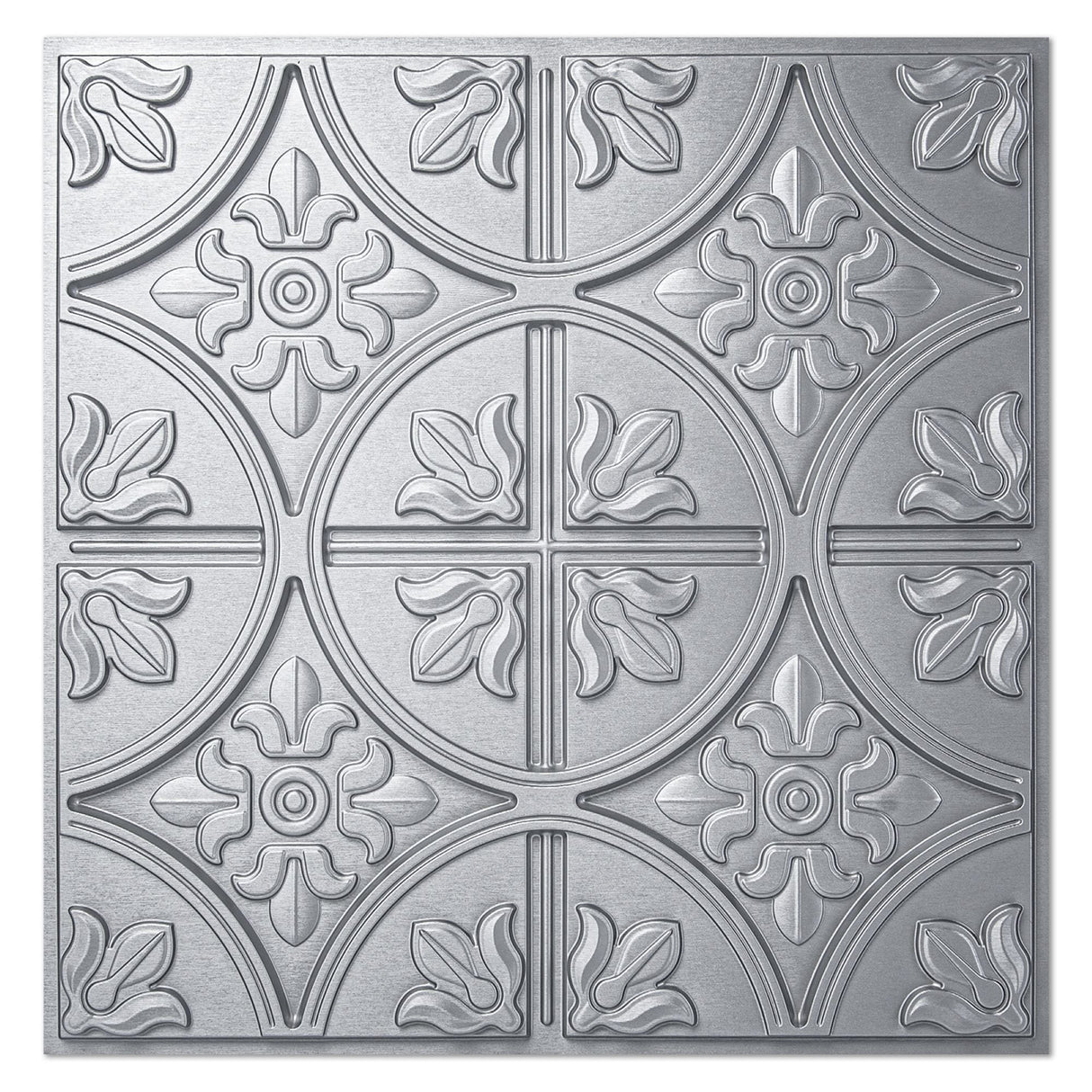 Art3d 2x2 ft. PVC Ceiling Tile, Fancy Classic Style in Argent Sliver,12 pcs