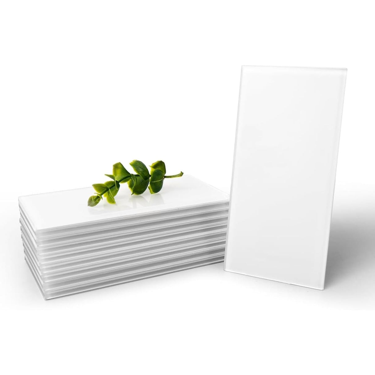 Art3d 3" x 6" Peel and Stick Glass Backsplash Tiles for Kitchen,Subway Backsplash Tiles, 32pcs