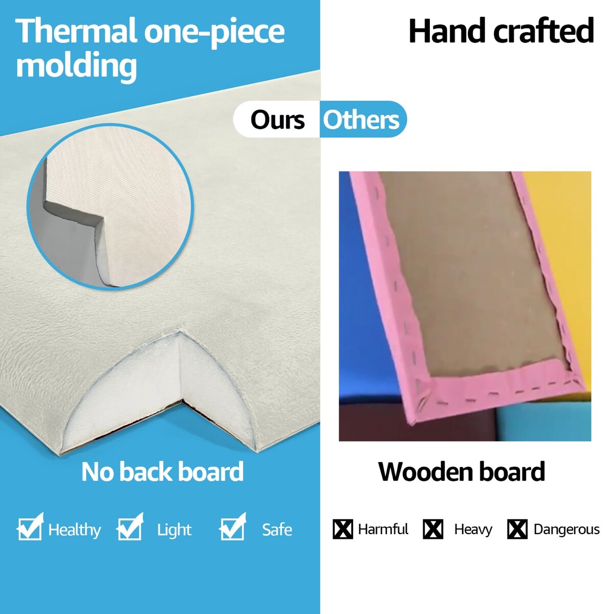 Art3d 9.84" x 23.62" Peel and Stick Headboard,Pack of 12, 3D Soundproof Wall Panels, Upholstered Wall Panel