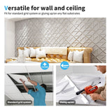 Art3d PVC 3D Wall Panel, Decorative Wall Tile12-Pack 19.7"x19.7" - N/A