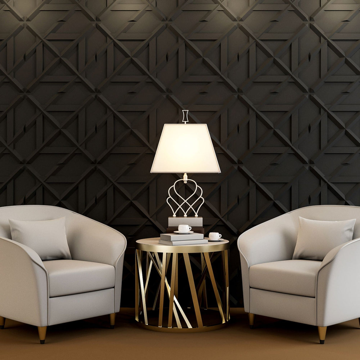 Art3d PVC 3D Wall Panel, Decorative Wall Tile12-Pack 19.7"x19.7" - N/A