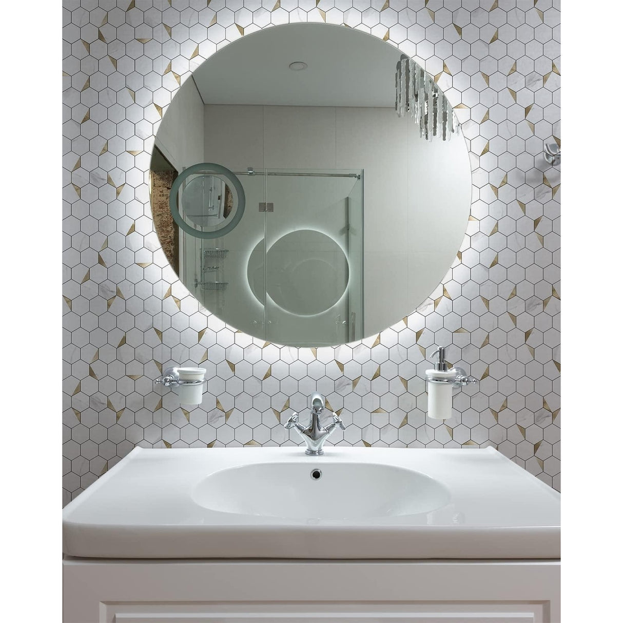 Art3d Peel and Stick Backsplash Tile for Kitchen, Bathroom, Self-Adhesive Tile Hexagon Mosaic Tiles