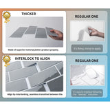 Art3d Peel and Stick Backsplash 14×12 in. Subway Tiles, Faux Ceramic Tiles (10 Tiles, Thicker Version)