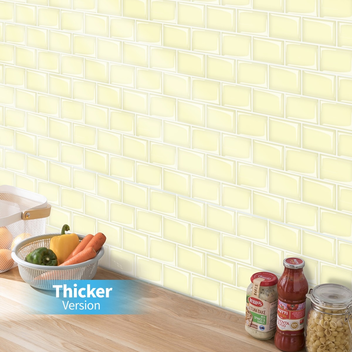 Art3d Peel and Stick Backsplash 14×12 in. Subway Tiles, Faux Ceramic Tiles (10 Tiles, Thicker Version)