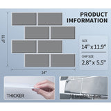 Art3d Peel and Stick Backsplash 14×12 in. Subway Tiles, Faux Ceramic Tiles (10 Tiles, Thicker Version)