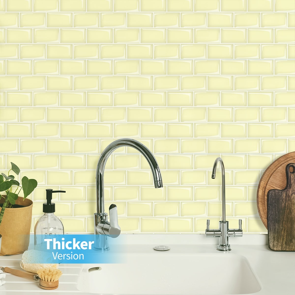 Art3d Peel and Stick Backsplash 14×12 in. Subway Tiles, Faux Ceramic Tiles (10 Tiles, Thicker Version)