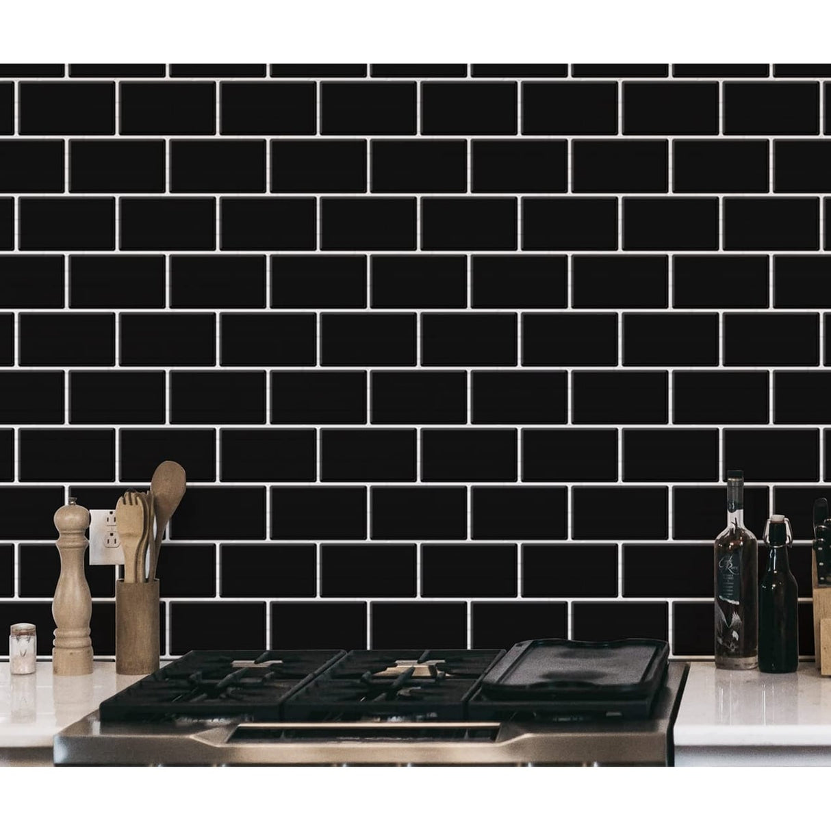 Art3d Peel and Stick Backsplash 14×12 in. Subway Tiles, Faux Ceramic Tiles (10 Tiles, Thicker Version)
