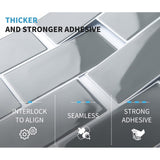 Art3d Peel and Stick Backsplash 14×12 in. Subway Tiles, Faux Ceramic Tiles (10 Tiles, Thicker Version)