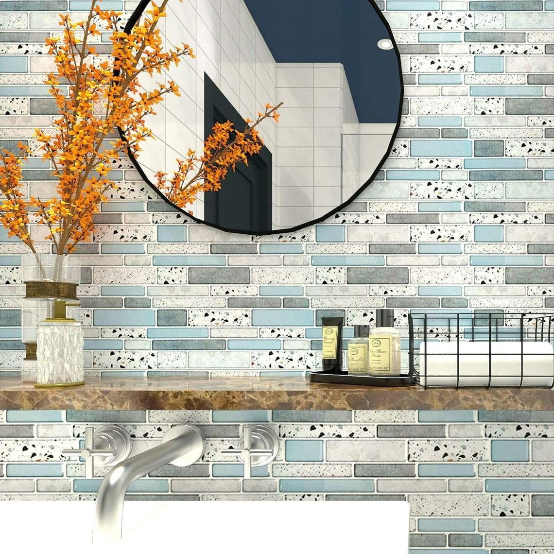 Art3d Peel and Stick Kitchen Backsplash Self-adhesive Wall Tile Stone, 10 Sheets