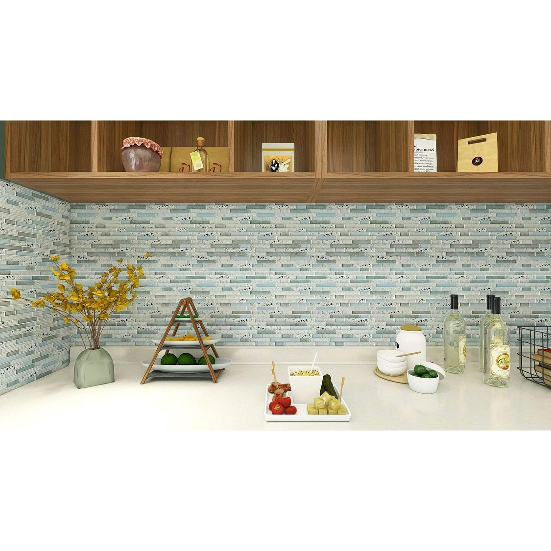 Art3d Peel and Stick Kitchen Backsplash Self-adhesive Wall Tile Stone, 10 Sheets