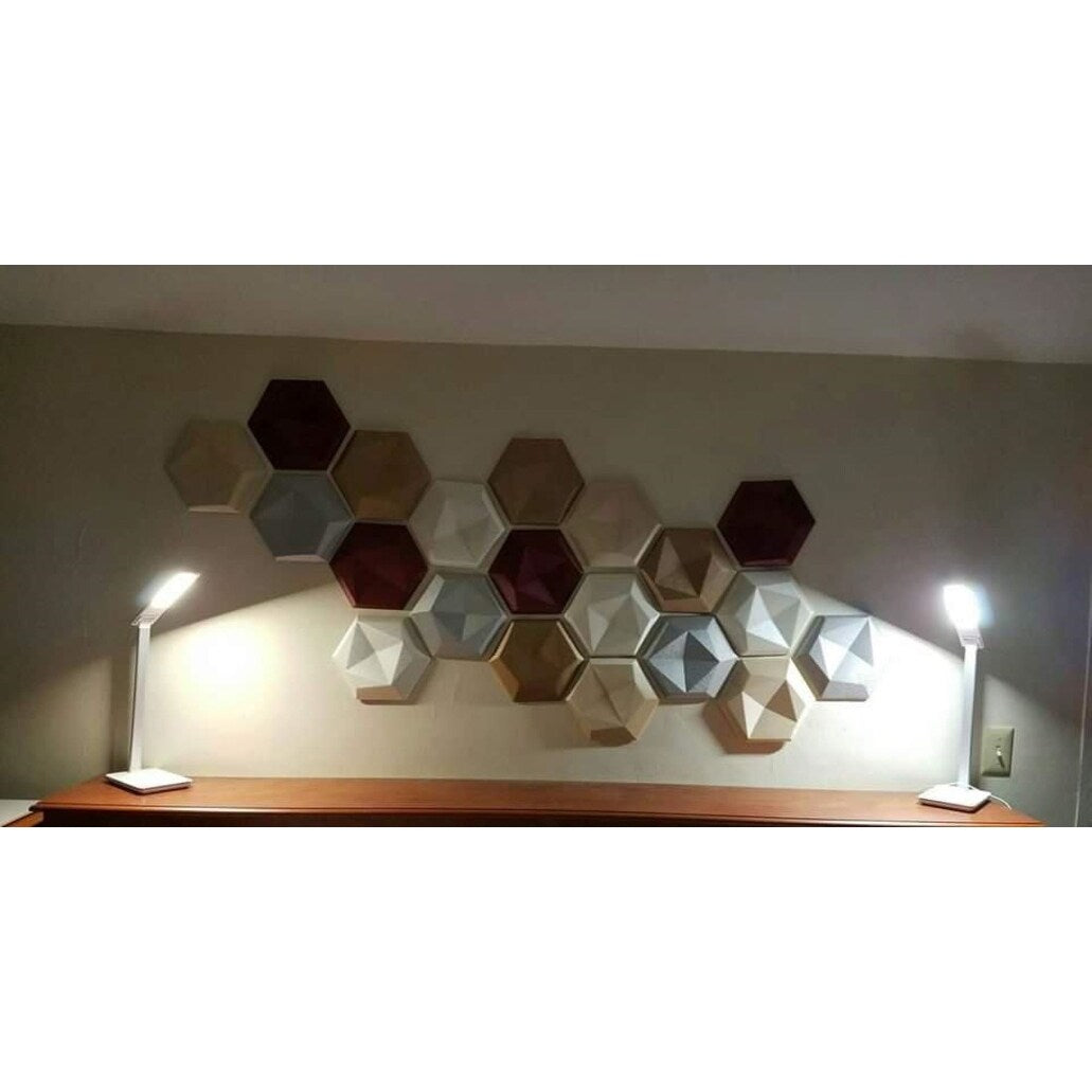 Art3dwallpanels Faux Leather Tiles 3D Wall Panels Hexagonal Mosaic Wall Tiles (20 Pack)