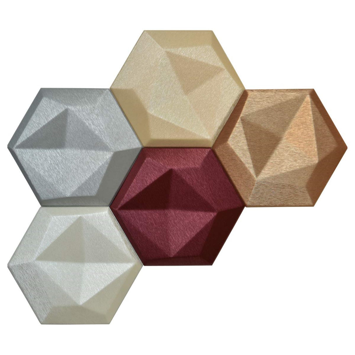 Art3dwallpanels Faux Leather Tiles 3D Wall Panels Hexagonal Mosaic Wall Tiles (20 Pack)