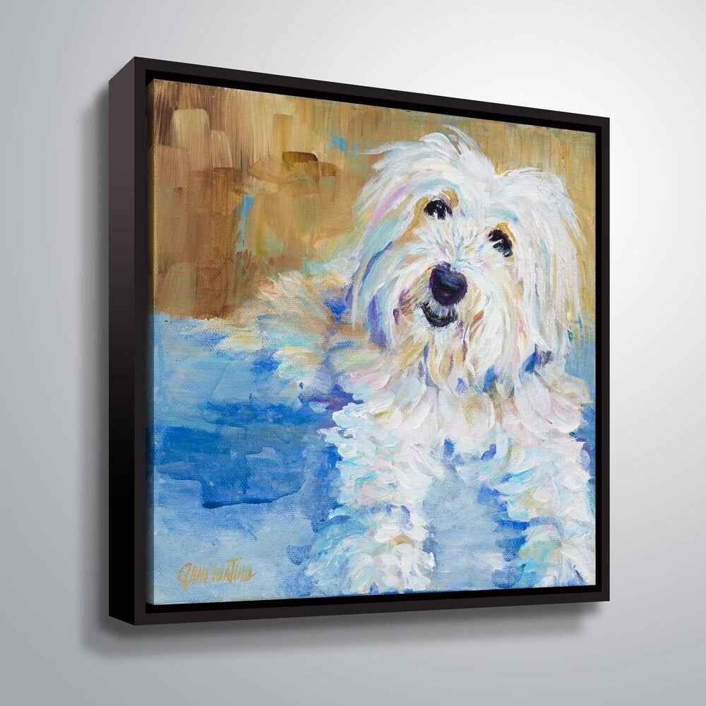 ArtWall "Bimbo Sheepdog" Gallery Wrapped Floater-framed Canvas