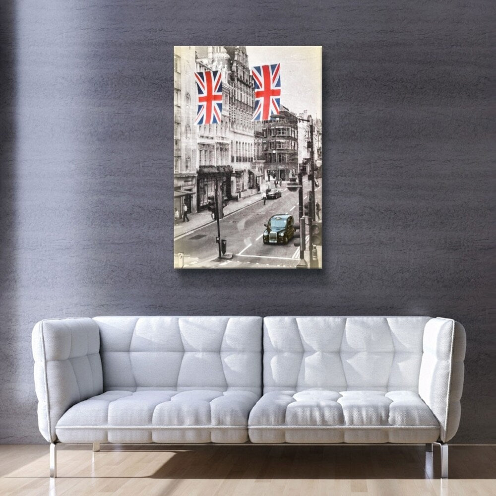 ArtWall Daniel Stein 'London Street Scene' Gallery Wrapped Canvas - Grey