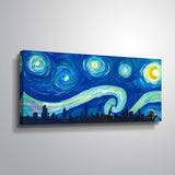 ArtWall Markus/Martina Bleichner 'Chicago Skyline Scissor Starry Night' Gallery Wrapped Canvas - Blue