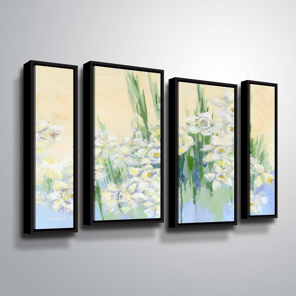 ArtWall Nathan Neven 'Finding Myself' 4 Piece Gallery Wrapped Canvas Staggered Set - White