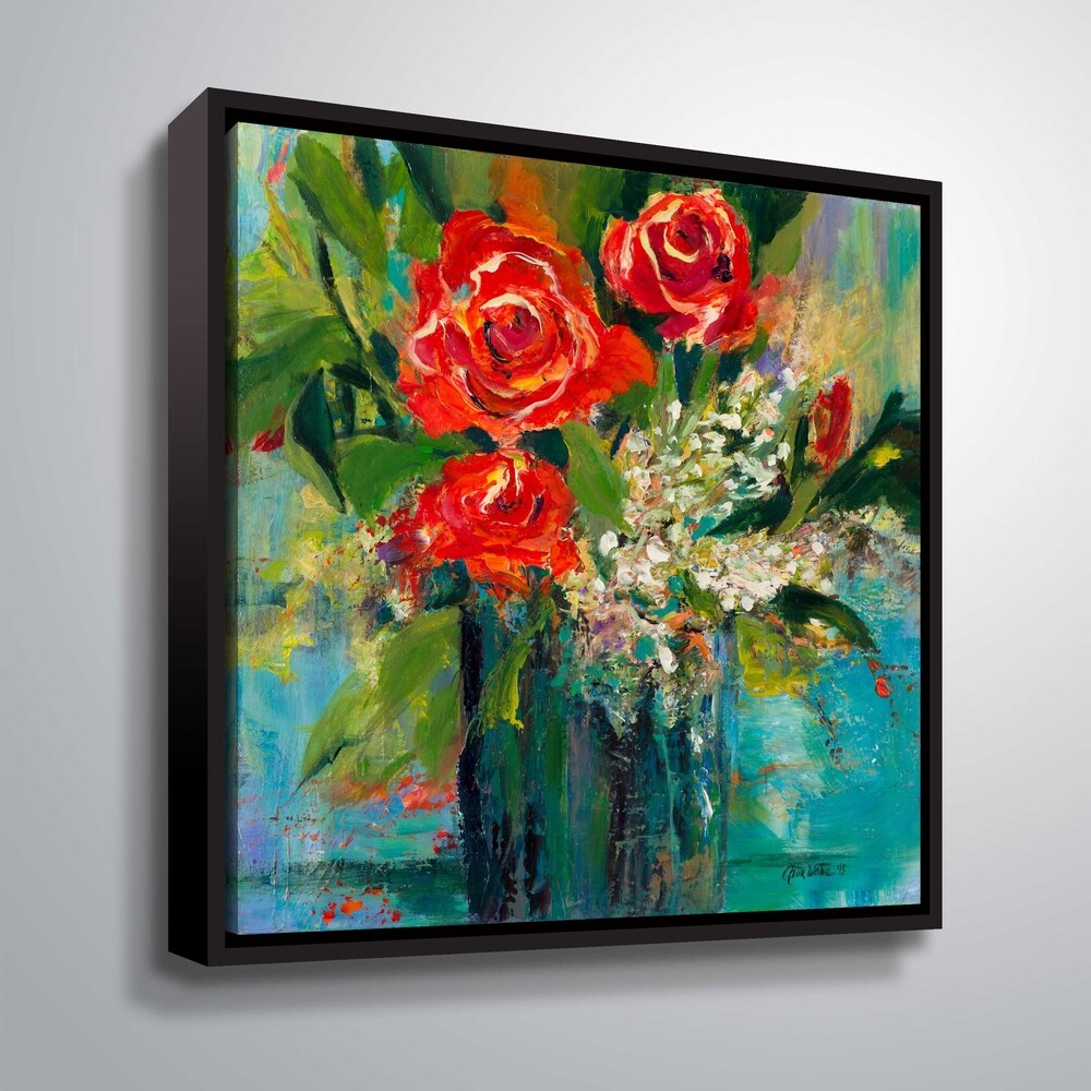 ArtWall "Rose Bouquet" Gallery Wrapped Floater-framed Canvas