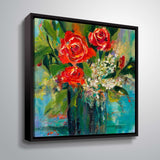 ArtWall "Rose Bouquet" Gallery Wrapped Floater-framed Canvas