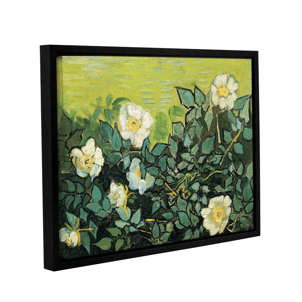 ArtWall 'Vincent van Gogh's Wild Roses' Gallery Wrapped Floater-framed Canvas