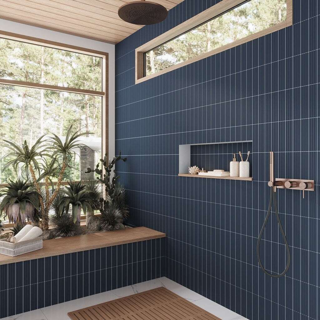 Apollo tile 2" x 8" Arte Matte Blue Ceramic Tile (4.1 sq ft/case) - 38 Pack