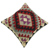 Arthur Red/Black Hand-Woven Kilim Throw Pillow - 1'9 x 1'10