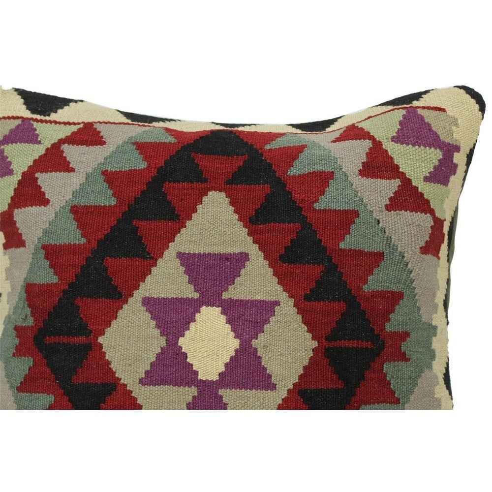Arthur Red/Black Hand-Woven Kilim Throw Pillow - 1'9 x 1'10