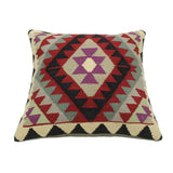 Arthur Red/Black Hand-Woven Kilim Throw Pillow - 1'9 x 1'10