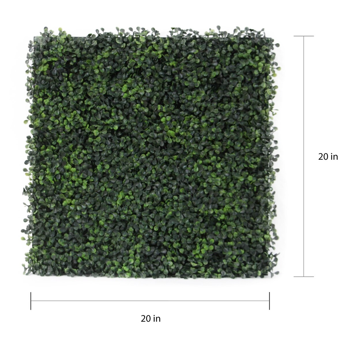 Artificial Boxwood Hedge 20-inch Tile with Back Board (Set of 6) - 6pc