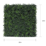 Artificial Boxwood Hedge 20-inch Tile with Back Board (Set of 6) - 6pc