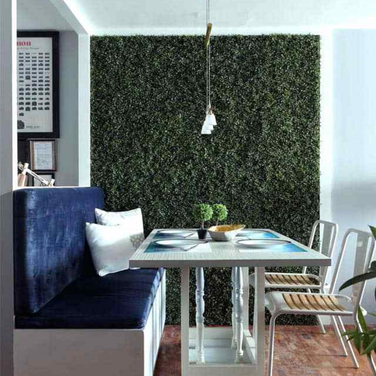 Artificial Boxwood Hedge 20-inch Tile with Back Board (Set of 6) - 6pc