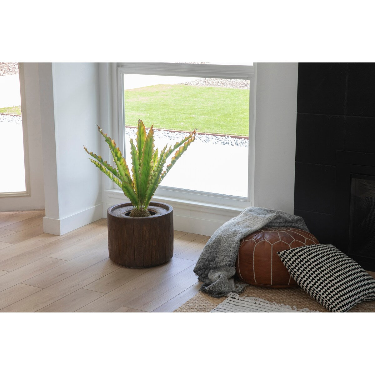 Artificial Faux Real Touch 2.96 Ft Real Touch Agava In Planter - Green - 42" Tall
