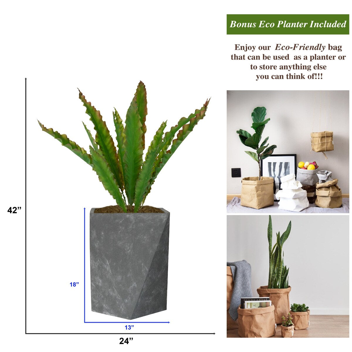 Artificial Faux Real Touch 2.96 Ft Real Touch Agava In Planter - Green - 42" Tall