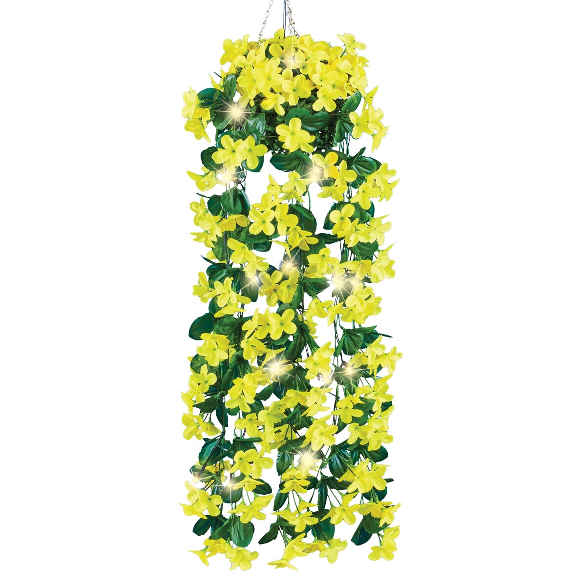 Artificial Solar Hanging Primrose Blossoms - 43.3 x 43.3 x 6.7