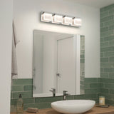 Artika Frosted cube 4 Modern Bathroom Vanity Light Fixture, Chrome