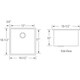 Artisan CPUR1519-D10 Chef Pro Single Bowl 16 Gauge Stainless Steel Undermount Sink with Accessories