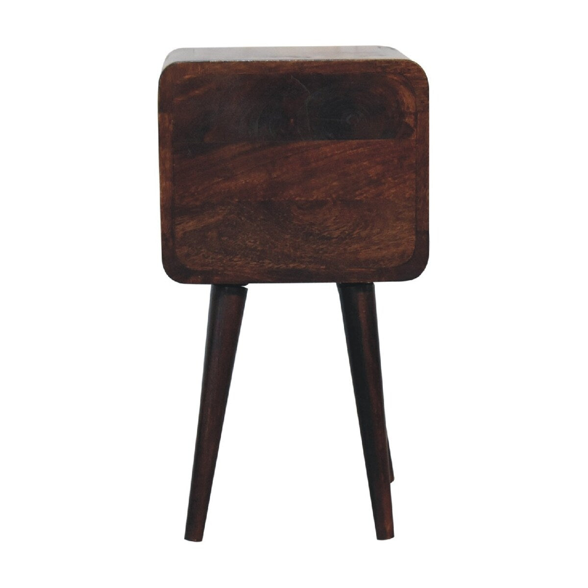 Artisan Furniture Solid Wood Mini Light Walnut Curved Nightstand