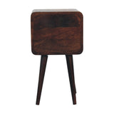 Artisan Furniture Solid Wood Mini Light Walnut Curved Nightstand