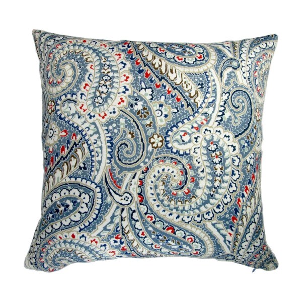 Artisan Pillows 18-inch Indoor/Outdoor Geometric Paisley in Blue Red - Pillow Cover Only (Set of 2)