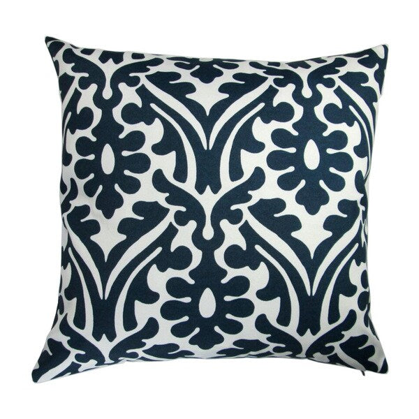 Artisan Pillows 18-inch Indoor/Outdoor Modern Geometric Damask in Orange or Navy Blue - Pillow Cover Only (Set of 2)