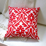 Artisan Pillows 18-inch Indoor/Outdoor Modern Geometric Damask in Orange or Navy Blue - Pillow Cover Only (Set of 2)
