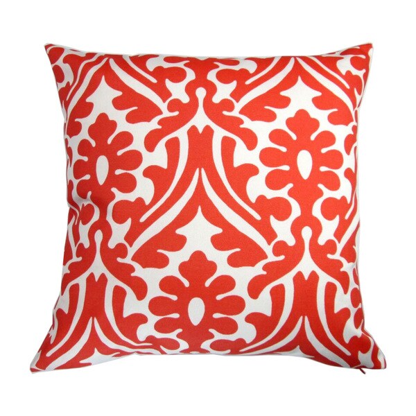 Artisan Pillows 18-inch Indoor/Outdoor Modern Geometric Damask in Orange or Navy Blue - Pillow Cover Only (Set of 2)