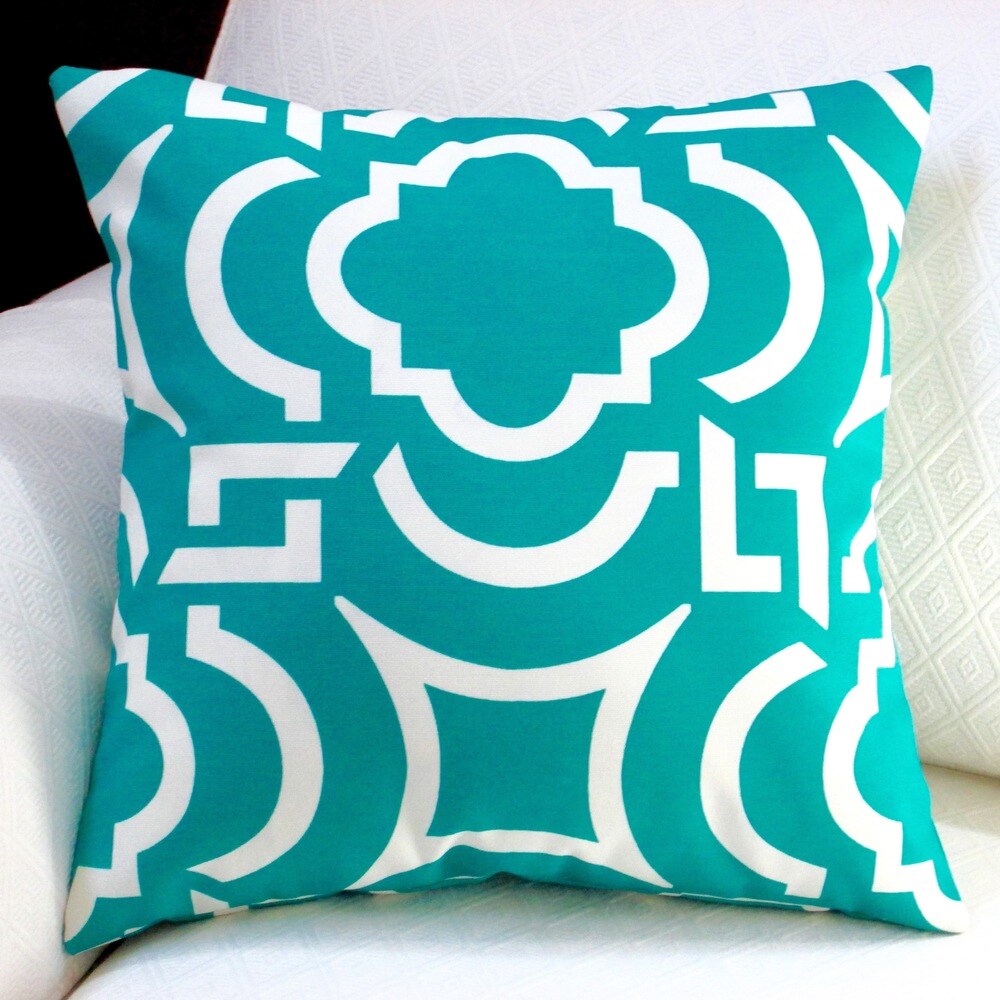 Artisan Pillows Indoor/ Outdoor 18-inch Teal Modern Geometric Coastal Decor Throw Pillow (Set of 2)