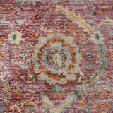 Artisan Pink-Ivory Distressed Area Rug with Fringe by Nicole Miller - 7'10"x10'2"